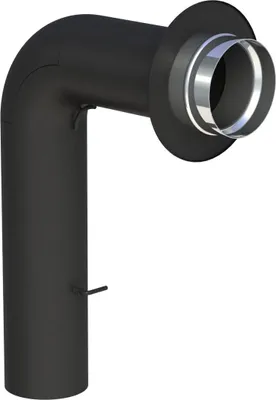 Produktbild von Ø 200 mm Ofenrohrset gezogen - mit Tür und Drosselklappe - schwarz