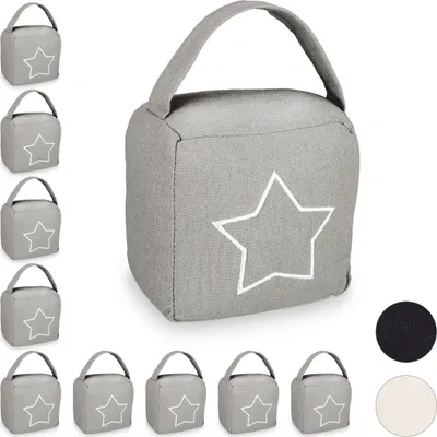 Produktbild von relaxdays 10 x Türstopper Sack Stern grau