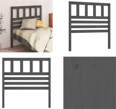 Produktbild von vidaXL Kopfteil Grau 106x4x100 cm Massivholz Kiefer - Bettkopfteil - Bettkopfteile - Kopfteil - Holzkopfteil