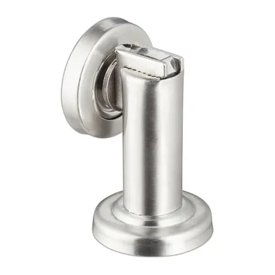 Produktbild von 2 x Türfeststeller Magnet, Türstopper Edelstahl, magnetischer Türaufhalter, Boden- oder Wandmontage, Türhalter, silber