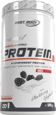Produktbild von Best Body Nutrition - Gourmet Premium Pro Protein - 500 g Dose, 1 x 500 g Dose, Geschmack: Blackberry Yoghurt