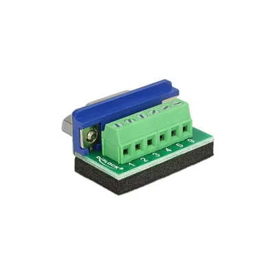 Produktbild von DELOCK Adapter Terminalblock 6Pin -> D-Sub9 Buchse