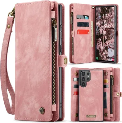 Produktbild von Samsung Galaxy S25 Ultra Hülle - CaseMe 008 2-in-1 Klapphülle & Back Cover mit Brieftasche - Pink