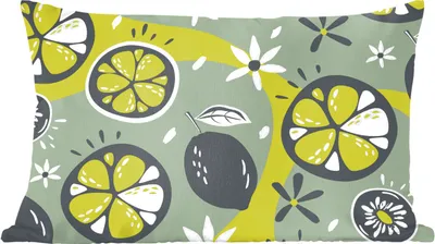 Produktbild von MuchoWow® Zierkissen Sofakissen Wohnzimmer Dekokissen 50x30 cm Sommer - Blumen - Obst - Wohnzimmerdekoration - Polster mit Photo
