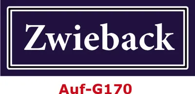 Produktbild von 15 Stück Gewürzaufkleber Zwieback 40x16mm Gewürzetiketten Sticker Lebensmittel (Auf-G170)
