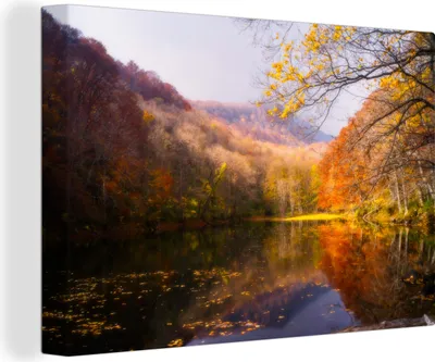Produktbild von OneMillionCanvasses® - Leinwandbilder - 150x100 cm, Natur - Wald - Herbst, Wandbilder Kunstdruck Wanddekoration