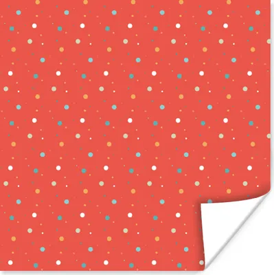 Produktbild von MuchoWow® Poster Tupfen - Rot - Muster 30x30 cm - Wandposter - Printing
