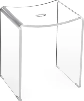 Produktbild von Navaris Duschhocker aus Acryl 43,5x37x28cm - Badhocker Badezimmer Stuhl - Sitzbank für Dusche und Badewanne - Hocker rutschfest modern transparent