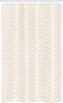 Immagine prodotto di ABAKUHAUS Tenda da doccia stretta con motivi floreali, delicati fiori color pesca, set decorativo per bagno in tessuto con ganci, 120 x 180 cm, multicolore
