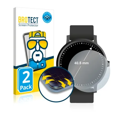 Produktbild von 2x BROTECT Fullscreen Schutzfolie für Armbanduhren (Kreisrund, ø: 40.5 mm) Displayschutz Folie Fullcover Klar Transparent