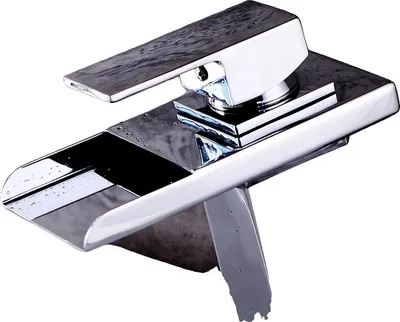 Produktbild von Waschtischarmatur, LED-Temperaturanzeige, langlebige Messingkonstruktion, Silber