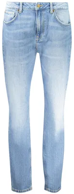 Produktbild von Damen Blaue Jeans mit Waschung & 5 Taschen - Taper Fit mit Logo