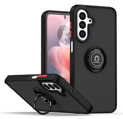 Produktbild von Für Samsung Galaxy A17 5G / 4G Q Series Shadow Design TPU + PC Schutz Hülle Schwarz / Rot