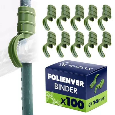 Image de Attaches pour film de serre KADAX, Ø 14 mm, 100 pièces, clips en plastique pour serre, clips pour fixer solidement le film et le filet aux tubes