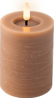 Immagine prodotto di Lumineo candela di cera LED per interni effetto fiamma caramello bianco caldo Ø 7 cm altezza 11,2 cm