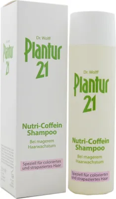 Obrázek produktu pro Dr. Kurt Wolff Plantur 21 Nutri-Coffein-Shampoo, 250 ml, Šampon, Ženy, Barevné vlasy, Poškozené vlasy, Proti ztrátě vlasů, Ochana, Oprava, Láhev