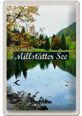 Produktbild von Blechschild Reise 20x30cm Millstätter See Natur Wald Urlaub