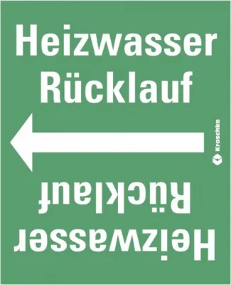 Produktbild von Dreifke® Rohrleitungsband Heizwasser Rücklauf, praxisbewährt, ab Ø 50mm, grün...