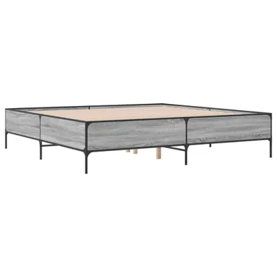 Produktbild von Bettgestell Grau Sonoma 200x200 cm Holzwerkstoff und Metall
