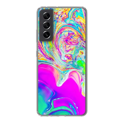 Produktbild von MuchoWow® Handyhülle Schutzhülle Hülle für Samsung Galaxy S21 FE Kunst - Farben - Psychedelisch Silikon Softcase Handy Hülle - Mobiltelefonhülle