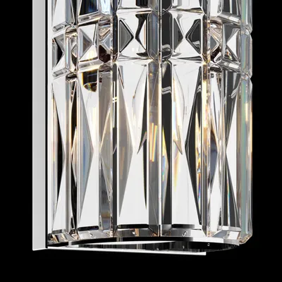 Obrázok produktu pre Nástenná lampa FACET, chrómová, priehľadná, 3xE14x60W, krištáľ, rozmery: 75,2x13x12 cm, IP20, Maytoni