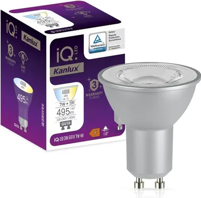 Immagine prodotto di Lampadina LED GU10 7W 495lm 4000K Neutro Dimmerabile 110° IQ - LEDDIM KANLUX