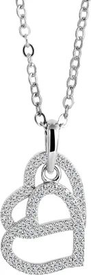 Produktbild von 925/- Echt Silber Halskette "Vannessa", Herzanhänger, Zirkoniabesatz, 925/rhodiniert