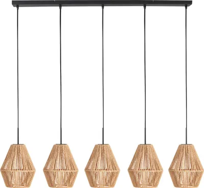 Produktbild von Mexlite - hängeleuchte - HaloSwap - natürlich schwarz - baumwolle - große esstischlampe - E27 - 4531ZW