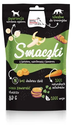 Immagine prodotto di SYTA MICHA Vege prelibatezze con patata dolce, carota e banana - prelibatezza per cani - 80 g.