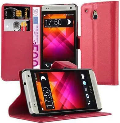 Produktbild von Cadorabo Hülle für HTC ONE M4 MINI Schutz Hülle in Rot Handyhülle Etui Case Cover Magnetverschluss