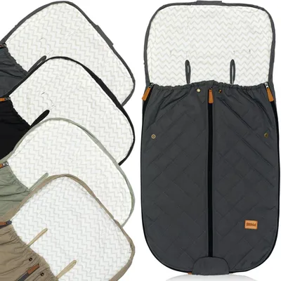 Produktbild von Fillikid Fußsack Light Big Sommerfußsack mit Baumwoll-Jersey universal Buggy Kinderwagen Jogger 100x50cm Grau