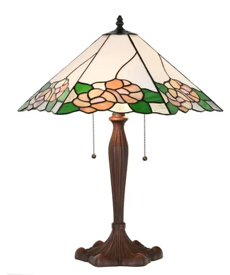 Immagine prodotto di Clayre & Eef Lampada da tavolo Tiffany 44x61x64 cm Fiori di vetro bianco verde