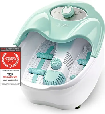 Produktbild von TZS First Austria Fußsprudelbad 80W - 3 Programme, 3 Aufsätze, klappbarer Griff - Fußbad Massagegerät, Fußbadewanne, Fußmassage