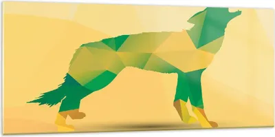 Produktbild von Bilder auf glas - Wolf modern Grafik - 120x50cm - Glasbilder - Wandbilder - Kunstdruck - zum Aufhängen bereit - Wanddekoration aus Glas - Glas Bilder - Wandbild auf Glas - Einteilig - GAB120x50-2809