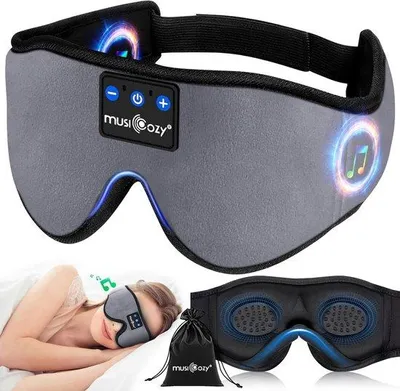 Productafbeelding van Draadloze slaapmasker met oortjes, 3D-oorkussentjes, Bluetooth, voor mannen en vrouwen