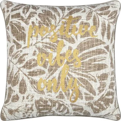 Produktbild von STOF | Sofakissen - Dekokissen - HEMERA - 40x40 cm - Naturfarben - Positive Vibes Only - Stilvoll und Gemütlich