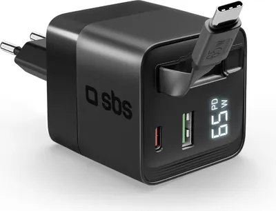 Produktbild von SBS TETRGAN65RETCABK, Drinnen, USB, 20 V, Schwarz