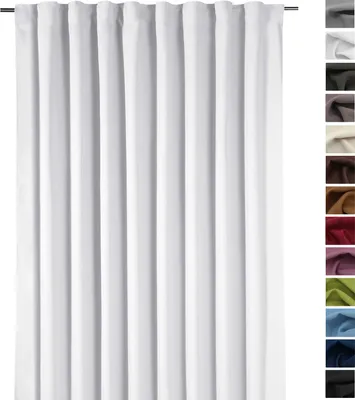 Produktbild von heimtexland ® XXL Verdunkelungsvorhang Thermovorhang Multifunktionsband Dekoschal 245x275 cm Raumteiler Deko Vorhang blickdicht verdunkelnd isolierend Typ139 Grau-Weiß