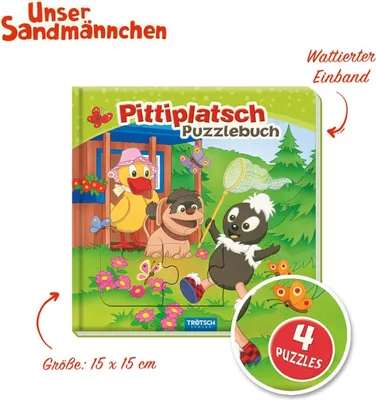 Produktbild von Trötsch Unser Sandmännchen Puzzlebuch mit 4 Puzzle Pittiplatsch