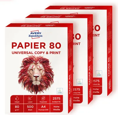 Produktbild von Avery zweckform Büropapier A4 Format 80g Anzahl der Blätter: 1000