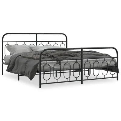 Immagine prodotto di vidaXL Struttura letto con testiera e pediera in metallo nero 183x213 cm