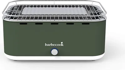 Produktbild von Barbecook Carlo Army Green, Grill, Holzkohle, Balcone, Drinnen, Tisch, Feuerrost, Grün, Satinierter Stahl