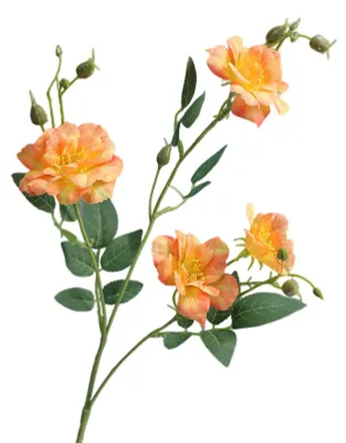 Produktbild von Künstliche chinesische Rose mit Blättern, UV-beständige Seidenblume, Tischdekoration für Hochzeiten, Partys, drinnen und draußen