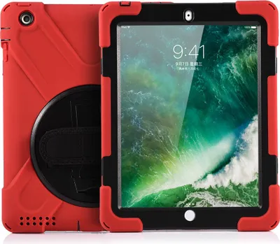Produktbild von Schutzhülle, stoßfest und robust, mit Ständer, Handschlaufe und passend für iPad 2/3/4, Rot