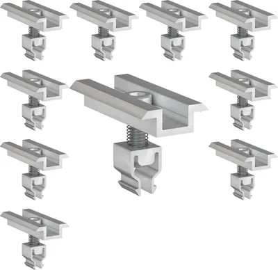 Produktbild von 10x Mittelklemme Klickfix silber 30-40mm Solarmodul Halterung Modulklemme Solar Modul Klemme Befestigung Halterung PV Montage Panel Aluminium Profil