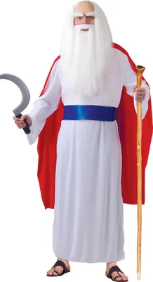 Immagine prodotto di Costume da Druido Gallico Carnevale Magia Antico Cappotto Toga Tempi Antichi Eleganza Bianco Rosso, Taglia: 52 - 54 (L) Colore: Bianco