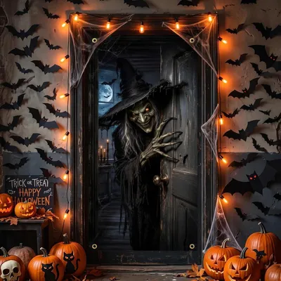 Productafbeelding van Heksen deurbanner voor griezelige sfeer - Halloween - Halloween decoratie