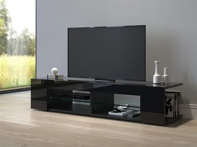 Obrázek produktu pro SONNI TV skříňka černý vysoký lesk 135x39x30cm s nastavitelným LED světelným pásem