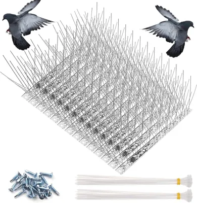 Image de 14 piquets anti-oiseaux, en acier inoxydable, résistants aux intempéries, pour jardin