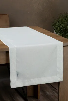 Produktbild von Festliche Tischdecke Tischdekoration JOWITA weiß silber 40x200